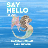 Invitation Thème de Baby shower Soft Brown Mermaid