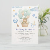 Invitation Thème de ballon ourson mignon (Debout devant)