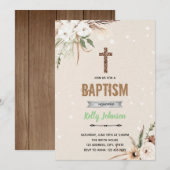 Invitation thème de baptême de jardin bohème (Devant / Derrière)