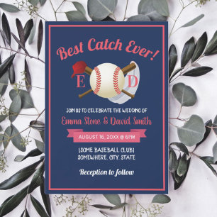 Invitation Thème de base-ball Sport Marine Mariage bleu