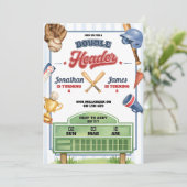 Invitation Thème de baseball Double Header Twin Joint Anniver (Debout devant)