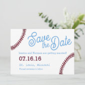 Invitation Thème de baseball Enregistrer la date (Debout devant)