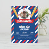 Invitation Thème de baseball Sport Été Extérieur Anniversaire (Debout devant)
