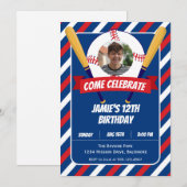 Invitation Thème de baseball Sport Été Extérieur Anniversaire (Devant / Derrière)