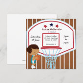 Invitation Thème de basket-ball (Devant / Derrière)