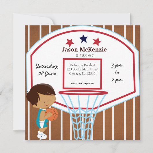 Invitation Thème de basket-ball (Devant)