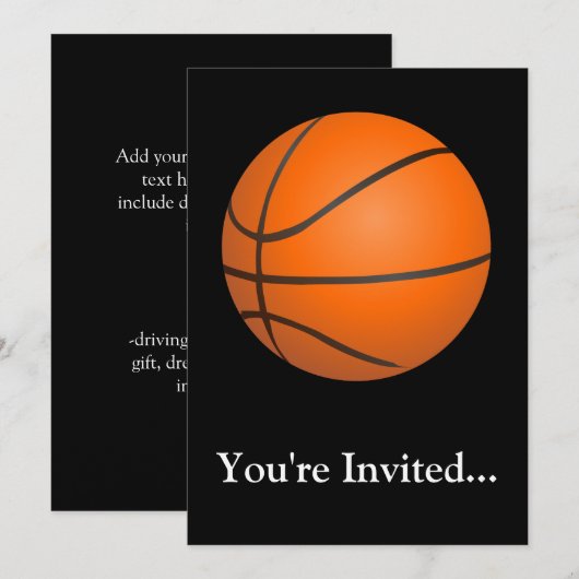 Invitation Thème de basket-ball (Devant / Derrière)