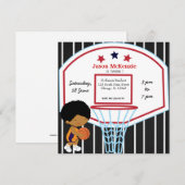 Invitation Thème de basket-ball (Devant / Derrière)