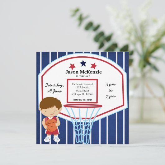 Invitation Thème de basket-ball (Debout devant)