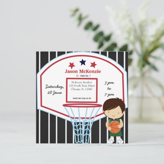 Invitation Thème de basket-ball (Debout devant)