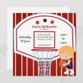 Invitation Thème de basket-ball (Devant / Derrière)