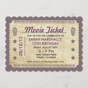 Invitation Thème de Billet de Cinéma