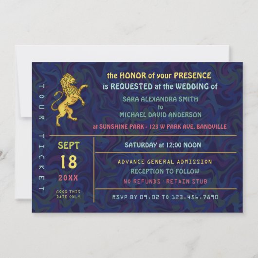 Invitation Thème de billet de concert de groupe rétro des ann (Dos)