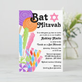 Invitation Thème de bonbons Bar Mitzvah (Debout devant)