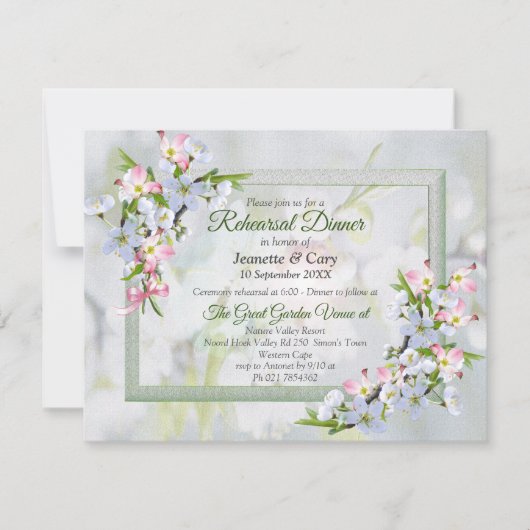 Invitation Thème de bouquet de fleurs de cerisier (Devant)
