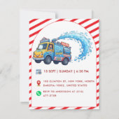 Invitation Thème de camion de pompiers pour la célébration d' (Dos)