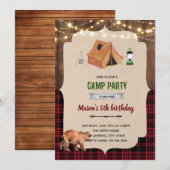 Invitation thème de camp de bûcheron rustique (Devant / Derrière)