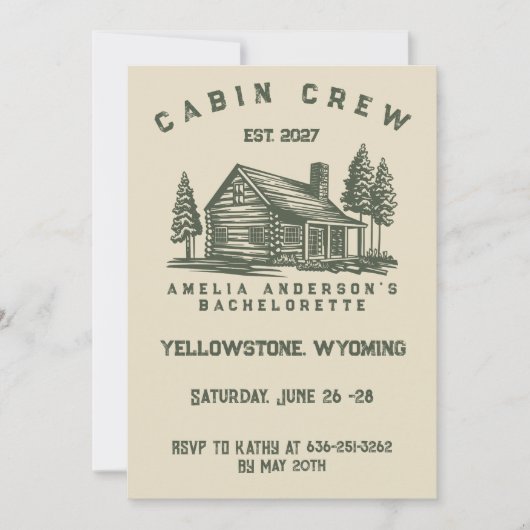 Invitation Thème de camp Week-end de camping Enterrement de v (Devant)