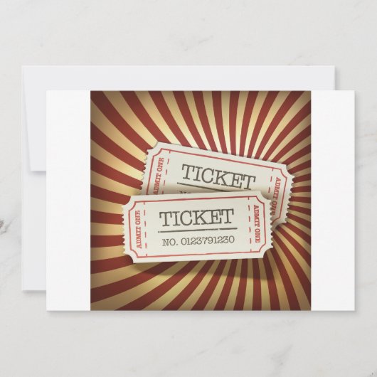 Invitation Thème de carnaval de talon de billet à l'ancienne (Devant)