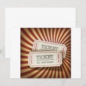 Invitation Thème de carnaval de talon de billet à l'ancienne (Devant / Derrière)