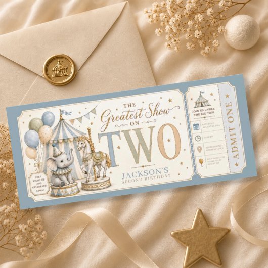 Invitation Thème de carnaval rétro garçon 2e anniversaire