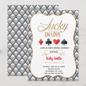 Invitation thème de casino chanceux en amour (Devant / Derrière)