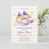 Invitation Thème de chaussures de bébé à l'aquarelle | Baby S (Debout devant)