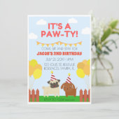 Invitation Thème de chien passionnant cool fête d'anniversair (Debout devant)