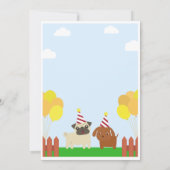 Invitation Thème de chien passionnant cool fête d'anniversair (Dos)