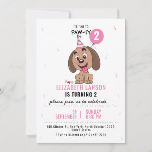 Invitation Thème de chiots pour la célébration d'anniversaire