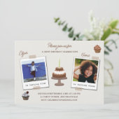 Invitation Thème de chocolat pour double photo d'anniversaire (Debout devant)