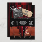 Invitation Thème de cinéma à l'intérieur de la soirée pop-cor (Devant / Derrière)