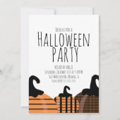 Invitation Thème de citrouille d'Halloween pour fête d'annive (Devant)