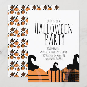 Invitation Thème de citrouille d'Halloween pour fête d'annive