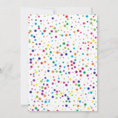Invitation Thème de confettis de couleur primaire (Dos)