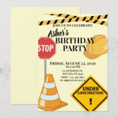 Invitation Thème de construction (Devant / Derrière)