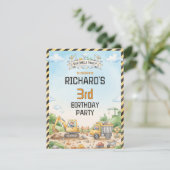 Invitation Thème de construction amusant pour l'anniversaire (Debout devant)