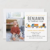 Invitation Thème de construction Anniversaire de la fête du c (Devant)