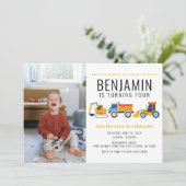 Invitation Thème de construction Anniversaire de la fête du c (Debout devant)