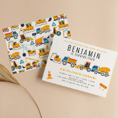 Invitation Thème de construction Anniversaire de la fête du c