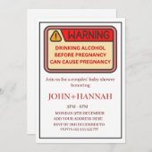 Invitation Thème de construction Couples Funny Baby shower co (Devant / Derrière)