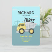 Invitation Thème de construction Cute Kid's Birthday Party In (Debout devant)