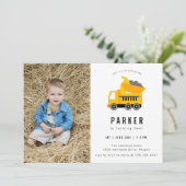 Invitation Thème de construction de camions de pompage Photo (Debout devant)