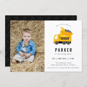 Invitation Thème de construction de camions de pompage Photo 