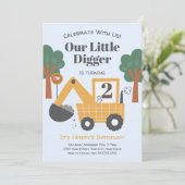 Invitation Thème de construction de deux ans Anniversaire fêt (Debout devant)