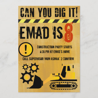 Invitation Thème de construction soirée d'anniversaire invita