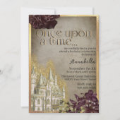 Invitation Thème de conte de fée de château en or gothique (Devant)