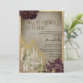 Invitation Thème de conte de fée de château en or gothique (Debout devant)