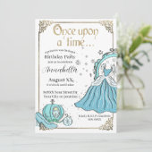 Invitation Thème de conte de fées Cendrillon illustré (Debout devant)