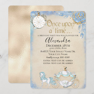 Invitation Thème de conte de fées de Cendrillon modifié